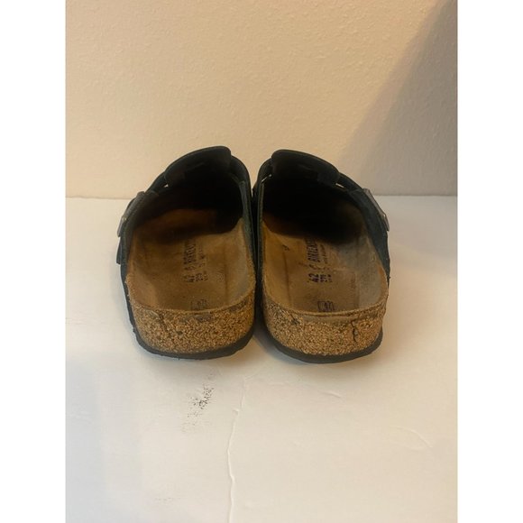 Birkenstock Men's Boston Amalfi Black Leather Comfort Clogs 42 - Picture 3 of 4